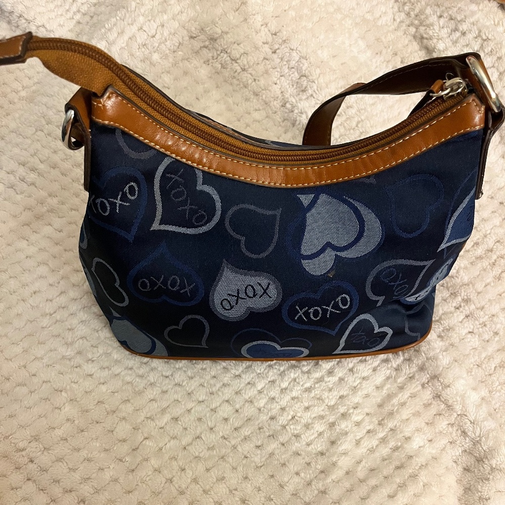 XOXO Navy Heart shoulder purse
